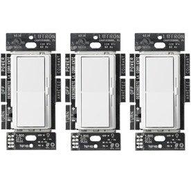 Lutron Diva 3-Pack 3-Switch 150-Watt 3-Way Double Pole White Indoor Slide Dimmers - Hardwarestore Delivery