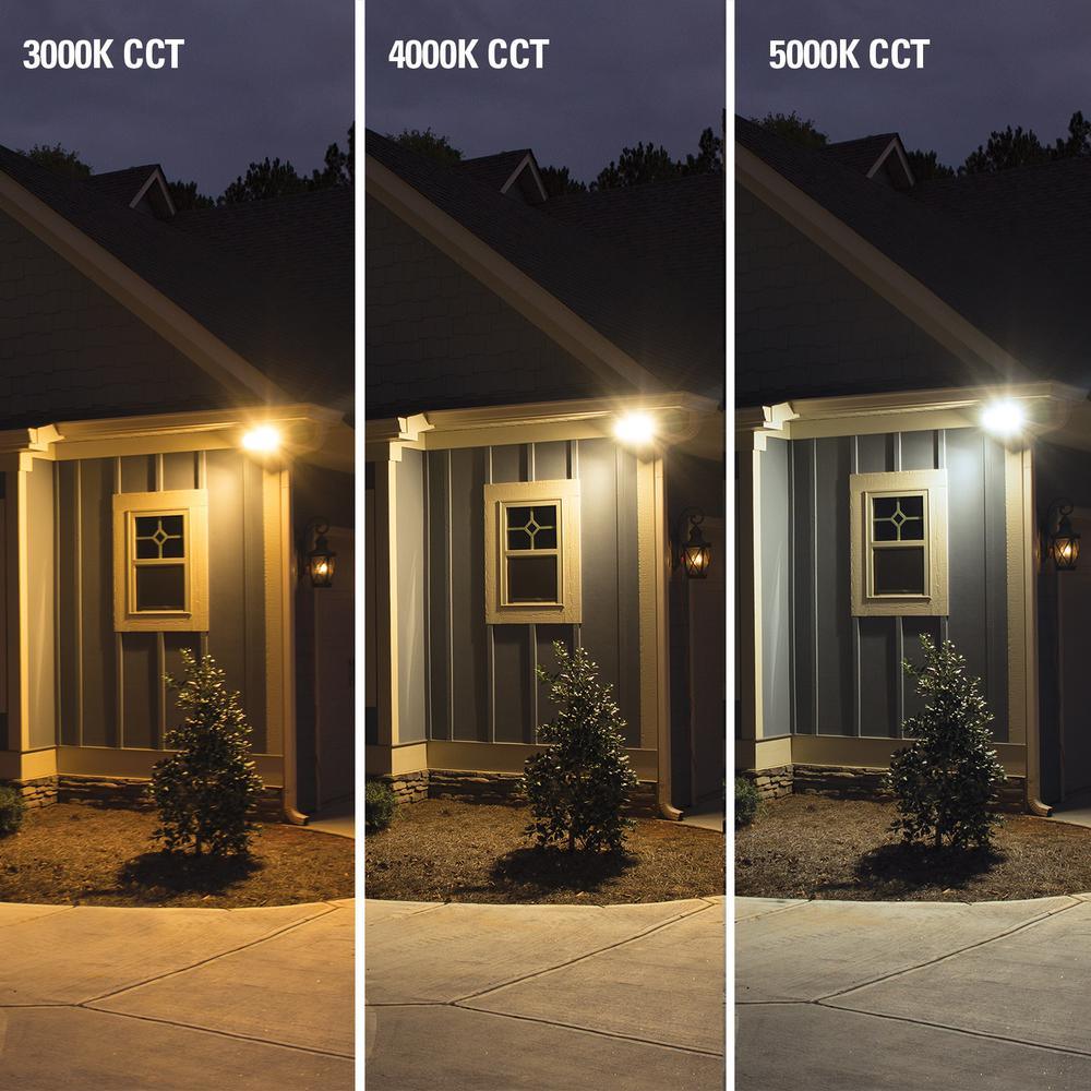 180-Degree White Smart Bluetooth Motion Activated Outdoor Integrated LED Flood Light with In-Wall Accessory Dimmer - Super Arbor