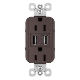 Legrand radiant Dark Bronze 15-Amp Decorator Tamper Resistant Residential Usb Outlet - Hardwarestore Delivery