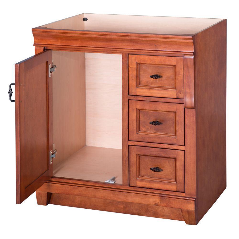 Naples 30 in. W x 21.63 in. D Vanity Cabinet Only in Warm Cinnamon with Right Hand Drawers - Super Arbor