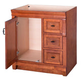 Naples 30 in. W x 21.63 in. D Vanity Cabinet Only in Warm Cinnamon with Right Hand Drawers - Super Arbor