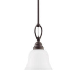 Sea Gull Lighting Wheaton Brushed Nickel Transitional Etched Glass Bell Pendant Light - Super Arbor