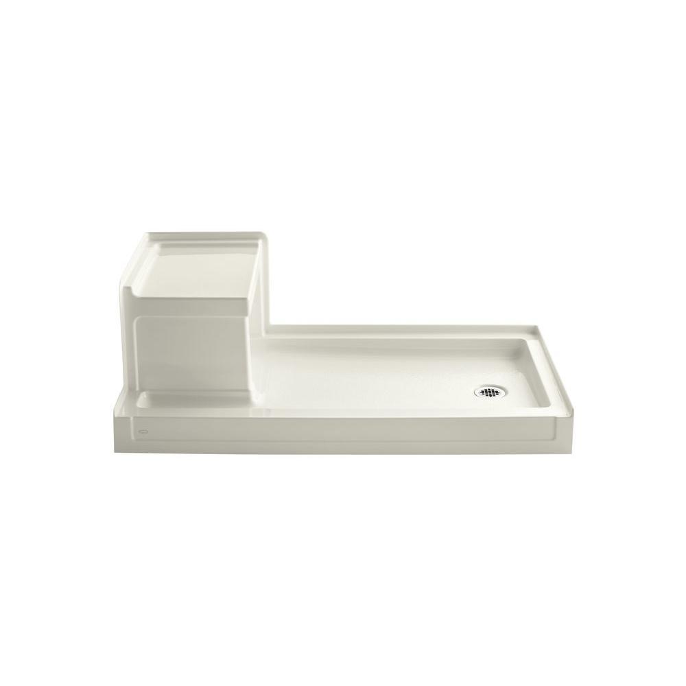 Tresham 60 in. x 32 in. Single Threshold Shower Base in Ice Grey - Super Arbor