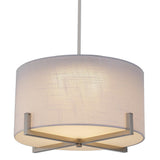 35-Watt Matte Black Integrated LED Pendant with Fabric Shade - Super Arbor