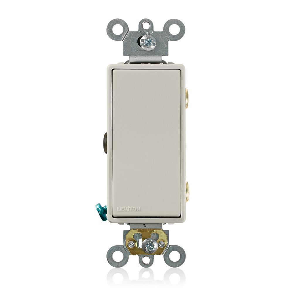 Decora 15 Amp 3-Way AC Quiet Rocker Switch, White - Super Arbor