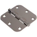 3-1/2 in. White Residential Door Hinge with 5/8 in. Round Corner Removable Pin Full Mortise (9-Pack) - Super Arbor