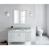 49 in. W x 22 in. D x .75 H Granite Vanity Top in Glacier White with White Basin - Super Arbor