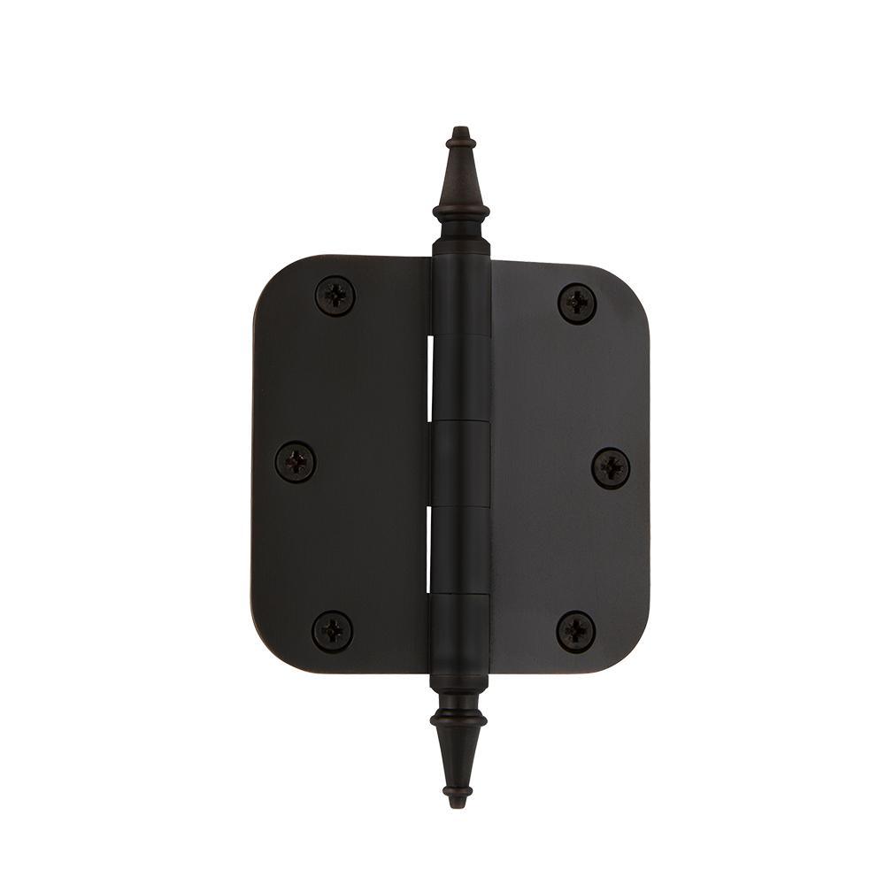 3.5 in. Polished Brass Steeple Tip Residential Hinge with 5/8 in. Radius Corners - Super Arbor