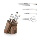 S1 Series German Steel Forged 5-Piece Starter Knife Block Set in Walnut