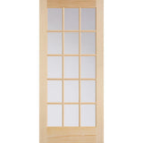30 in. x 80 in. French 15-Lite Solid-Core Smooth Unfinished Pine Veneer Composite Interior Door Slab - Super Arbor