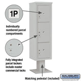 3400 Horizontal Series 3-Parcel Locker Pedestal Mount Mailbox - Super Arbor