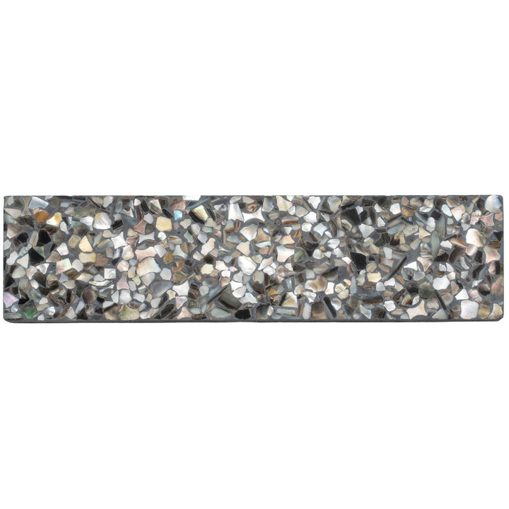Apollo Tile Amalfi Black with Amber Pearl flecks 3-in x 12-in Glossy Natural shell Patterned Floor and Wall Tile product image