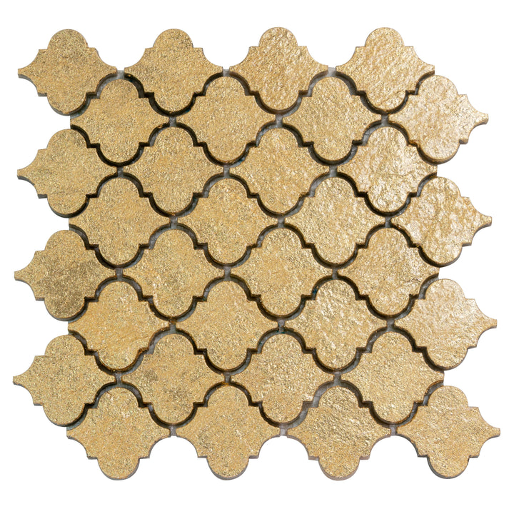Apollo Tile Artisana Gold 12-in x 12-in Multi-finish Resin Patterned Arabesque Mosaic Wall Tile product image
