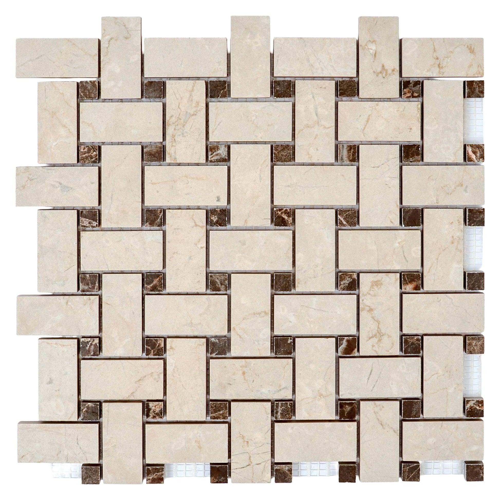 Apollo Tile Regalia Beige, Brown 12-in x 12-in Matte Porcelain Encaustic Basketweave Mosaic Floor and Wall Tile product image
