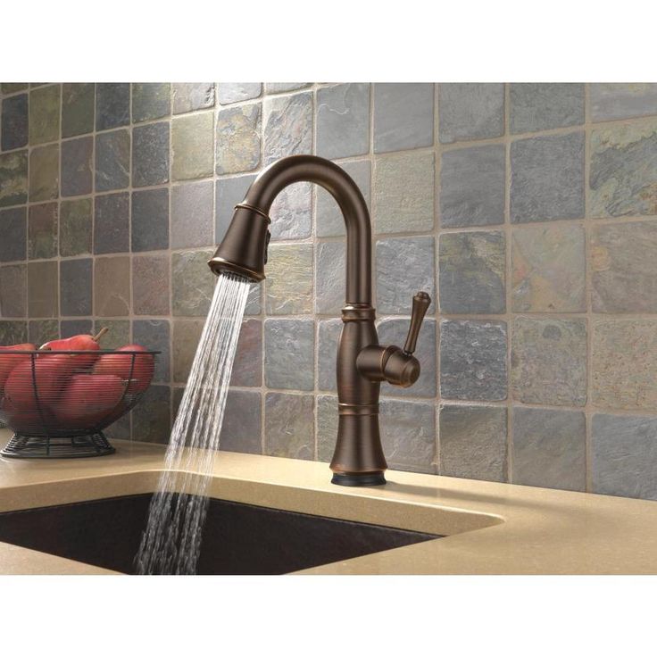 Delta Cassidy Touch2O Venetian Bronze 1-Handle Deck-Mount Pull-Down Touch Kitchen Faucet