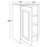 Home Decorators Collection Grayson 18 in. W x 24 in. D x 34.5 in. H Assembled Plywood Full Height Door Base Kitchen Cabinet in Mythic Blue LH