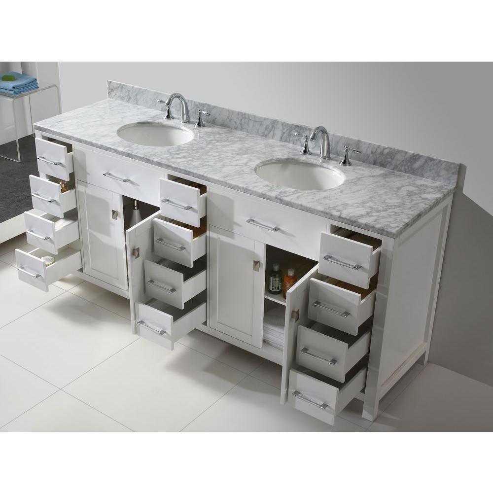 Caroline Parkway 78 in. W Bath Vanity Cabinet Only in White - Super Arbor