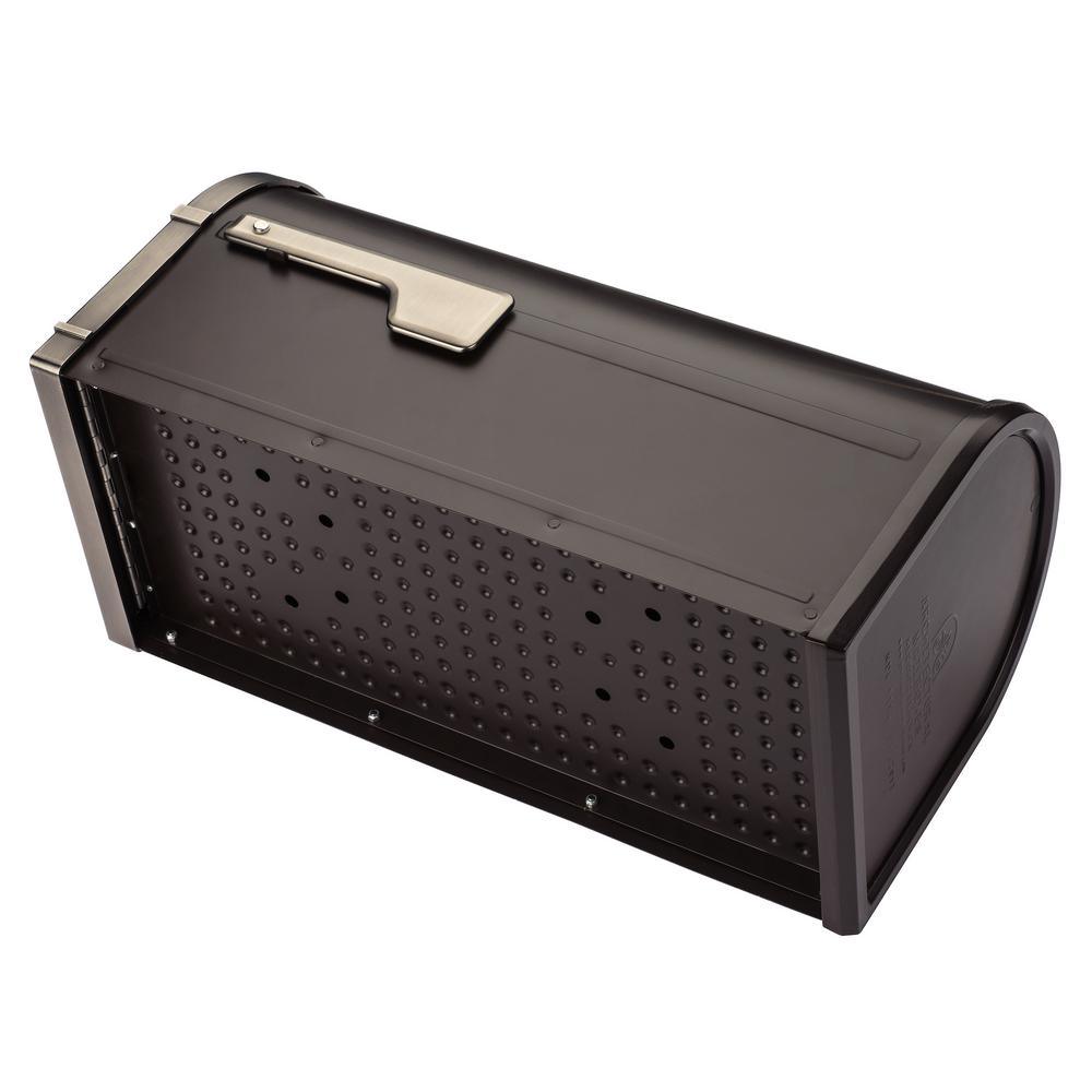 Bungalow Rubbed Bronze Post Mount Mailbox with Antique Nickel Accents - Super Arbor