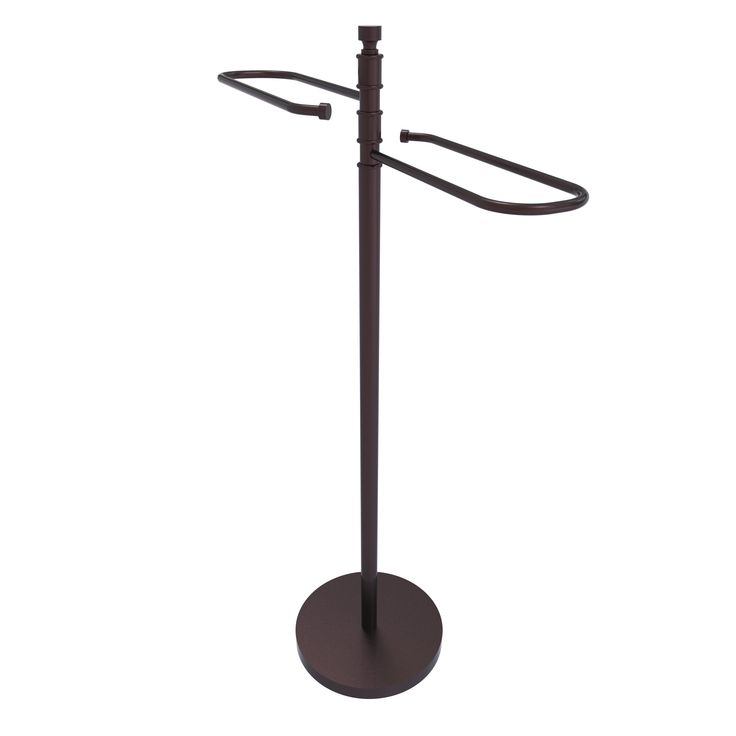 Allied Brass Matte Gray Freestanding Towel Rack
