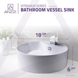 Vitruvius Series Ceramic Vessel Sink in White - Super Arbor