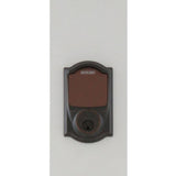 Camelot Aged Bronze Sense Smart Deadbolt and Camelot Handleset with Accent Lever with Camelot Trim