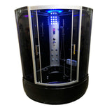 Vienna with Heater and Bluetooth 49 in. Acrylic Left Drain Corner Alcove Whirlpool Bathtub in Black - Super Arbor