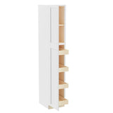 Home Decorators Collection Washington Vesper White Plywood Shaker Assembled Utility Pantry Kitchen Cabinet 4 ROT Sft Cl 18 in W x 24 in D x 96 in H