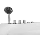 59 in. Acrylic Left Drain Corner Apron Front Whirlpool Bathtub in White - Super Arbor