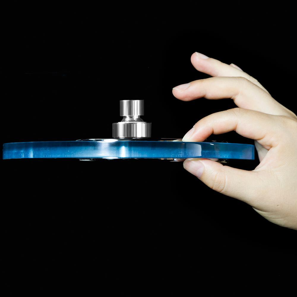 1-Spray 7.68 in. Single Wall Mount Fixed Rain Shower Head in Blue - Super Arbor