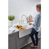PROFINA Farmhouse Apron-Front Fireclay 36 in. Single Bowl Kitchen Sink with Beechwood Cutting Board in White - Super Arbor