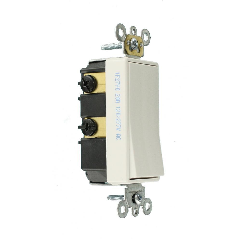 20 Amp Decora Plus Commercial Grade Double Pole Rocker Switch, White - Super Arbor