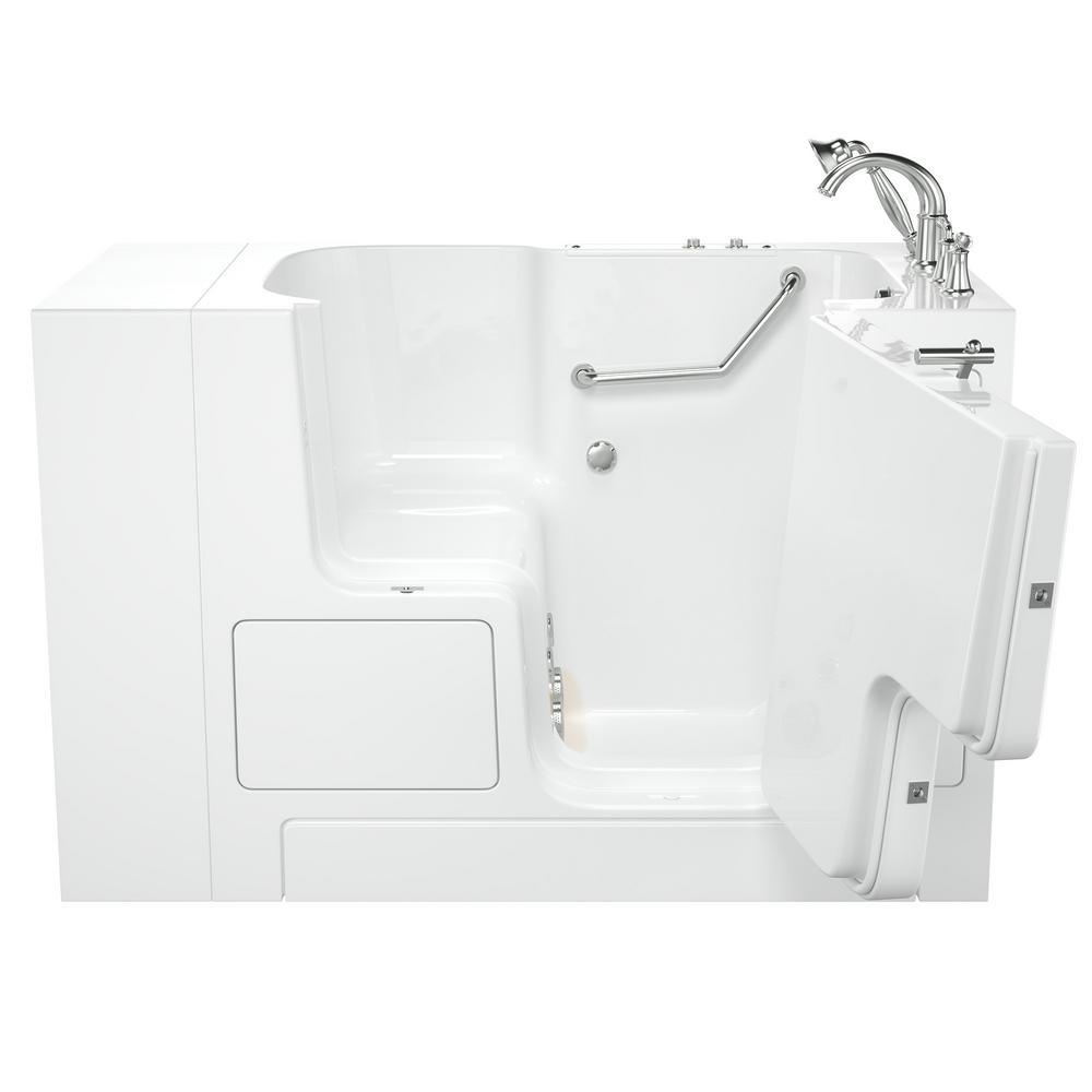 Gelcoat Value Series 52in. x 32in. Right Hand Touch Control Walk-In Whirlpool Bathtub with Outward Opening Door in White - Super Arbor