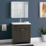 Style Selections 30.25-in x 29.75-in Square Surface Mirrored Medicine Cabinet