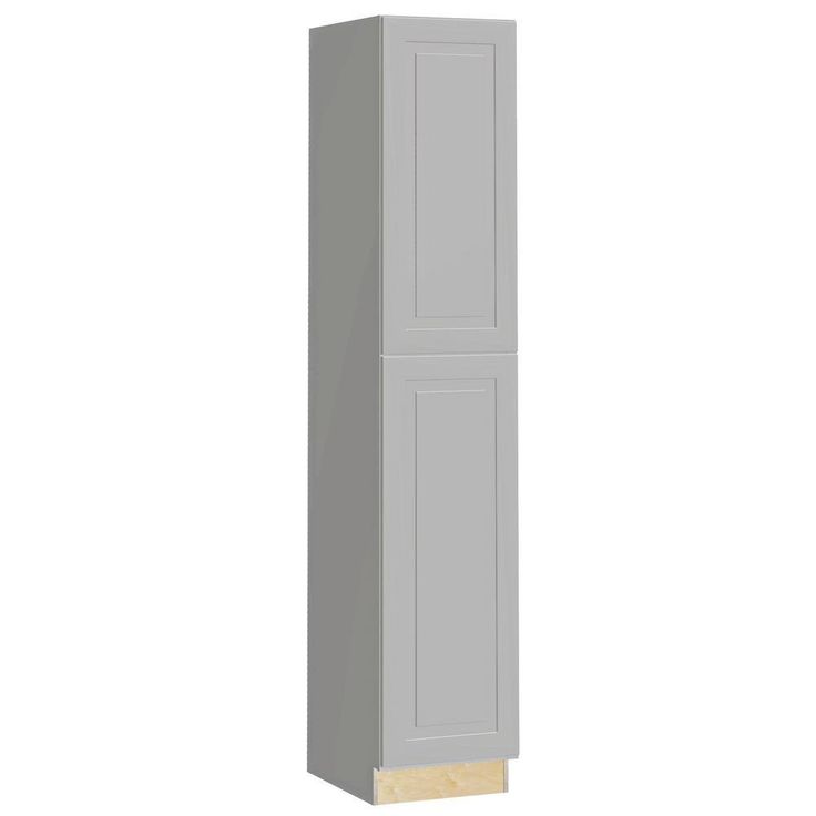 Home Decorators Collection Grayson 18 in. W x 24 in. D x 96 in. H Assembled Plywood Pantry Kitchen Cabinet in Pearl Gray with Soft Close RH