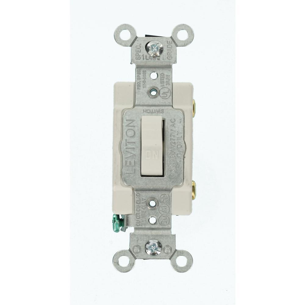 15 Amp Commercial Grade Single Pole Toggle Switch, Gray - Super Arbor