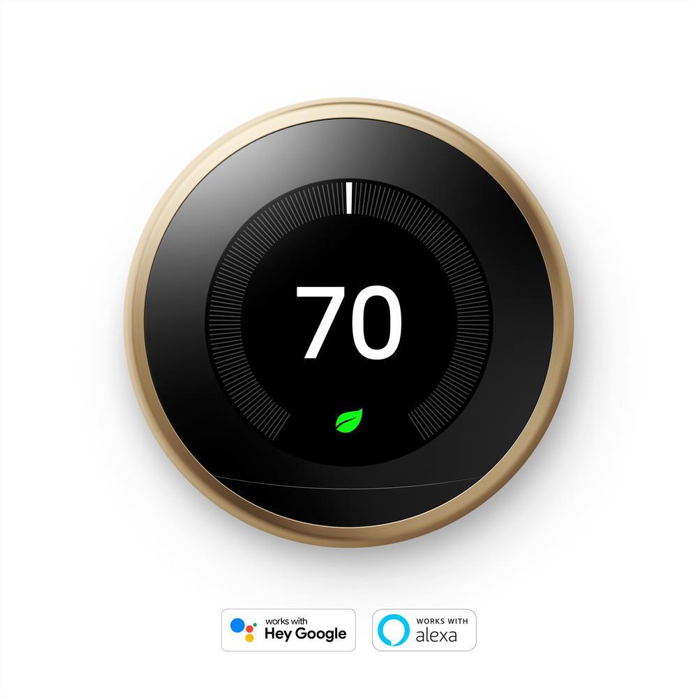 Nest Learning Thermostat 3rd Gen in Brass (2-Pack) - Super Arbor