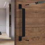 10 in. Black Steel Sliding Barn Door Handle - Super Arbor