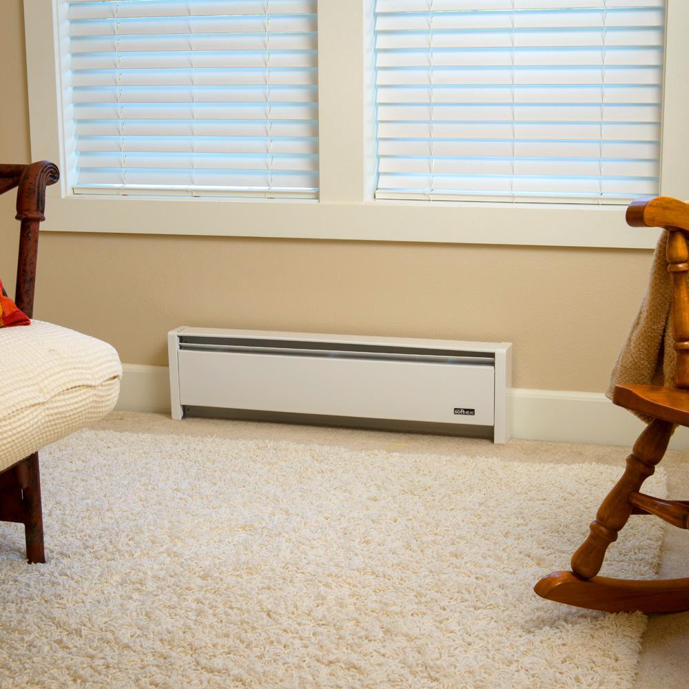 SoftHeat 71 in. 1,250-Watt 240-Volt Hydronic Electric Baseboard Heater - Super Arbor