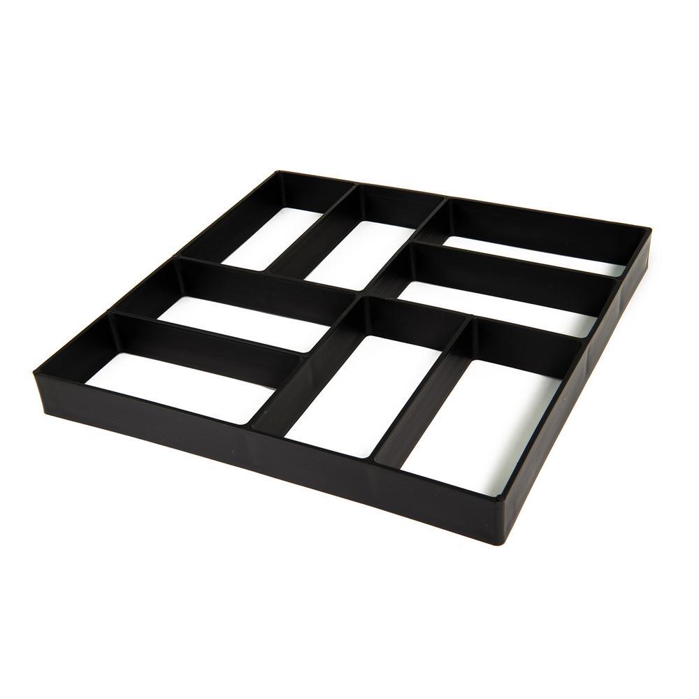 17 in. x 17 in. x 1.5 in. Black Plastic Mold Reusable Concrete Stepping Stone, DIY Paver Pathway Maker - Super Arbor