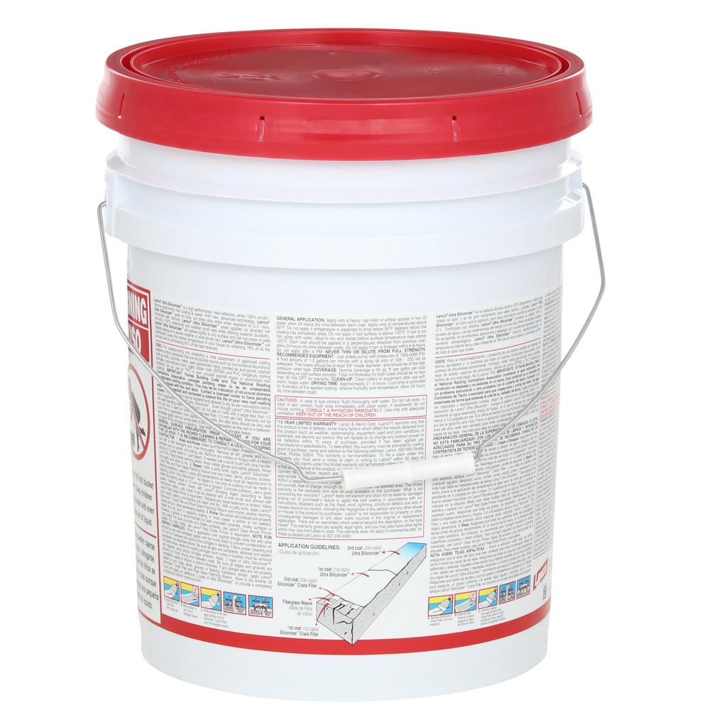 5 Gal. Ultra Siliconizer 100% Acrylic Elastomeric Reflective Roof Coating (Silicone-modified) - Super Arbor