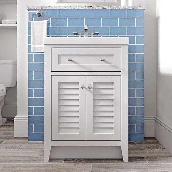 Style Selections Westlake 24-in White Single Sink Bathroom Vanity with White Cultured Marble Top