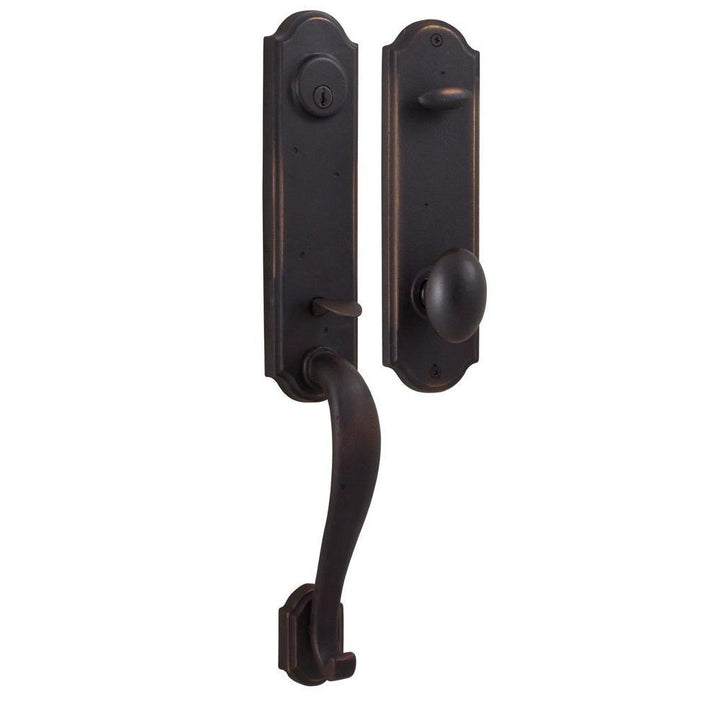Molten Bronze Single Cylinder Oil-Rubbed Bronze Stonebriar Door Handleset with Durham Knob - Super Arbor
