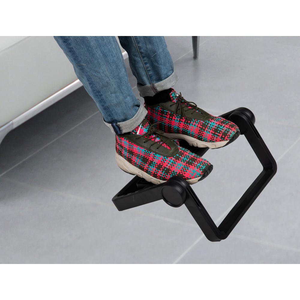 Black Plastic Sliding Adjustable Foot Rest for Under Desk - Super Arbor