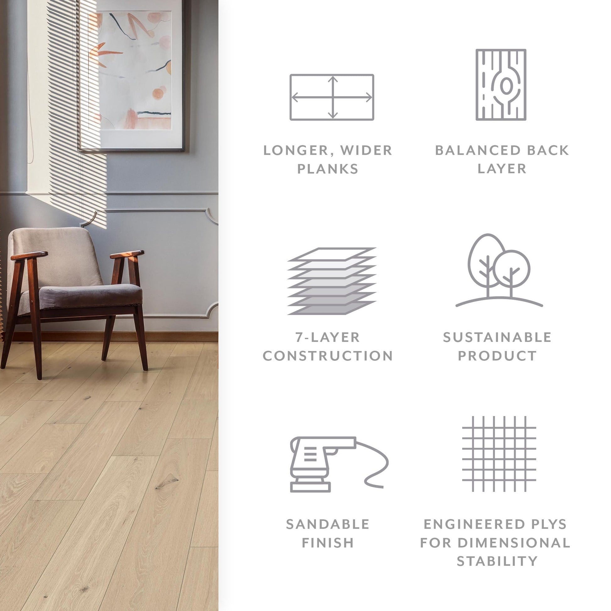 Element Flooring European white oak Gillen hardwood flooring — color and finish detail