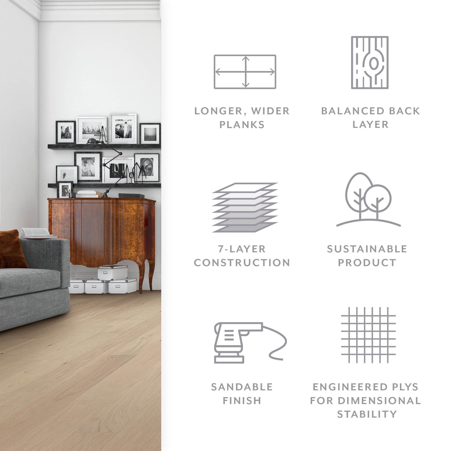 Element Flooring European white oak Clovis hardwood flooring — color and finish detail