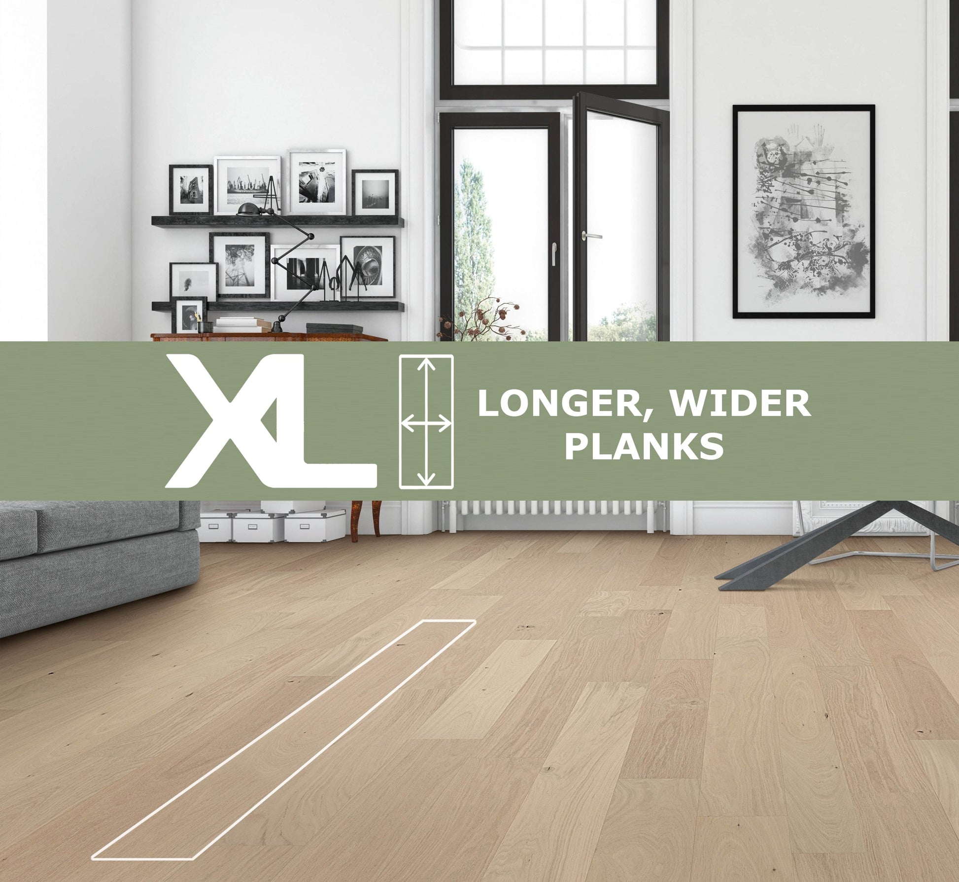 Element Flooring European white oak Clovis hardwood flooring — installed room view