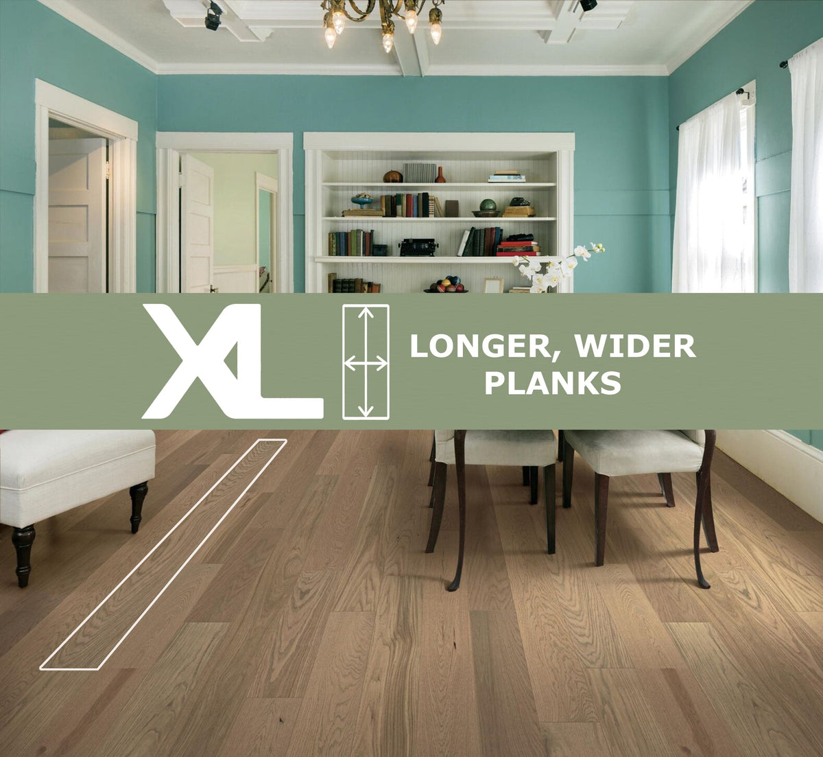 Element Flooring European white oak Gideon hardwood flooring — installed room view