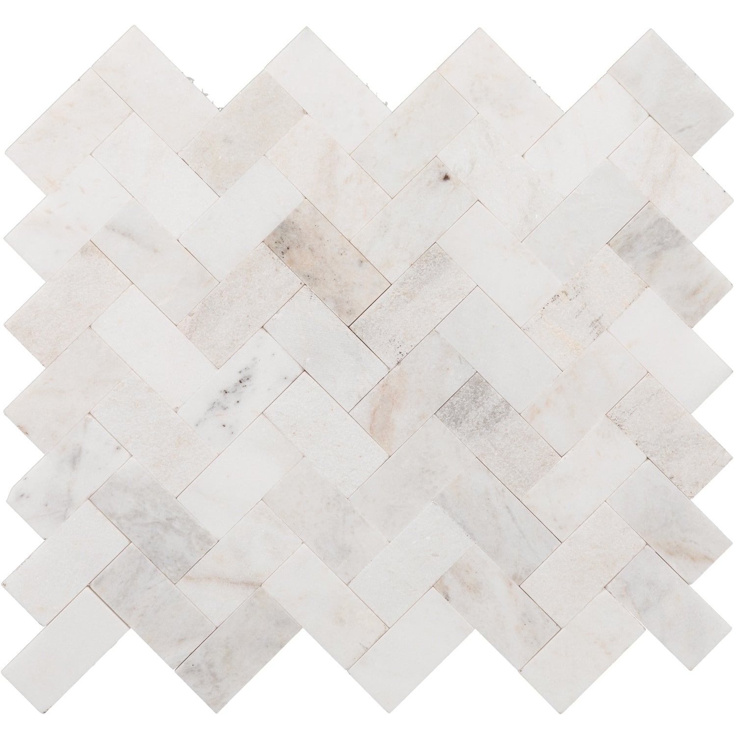 Daltile Minute Mosaix Daphne White 12-in x 12-in Multi-finish Natural stone Marble/limestone Herringbone Mosaic Wall Tile product image