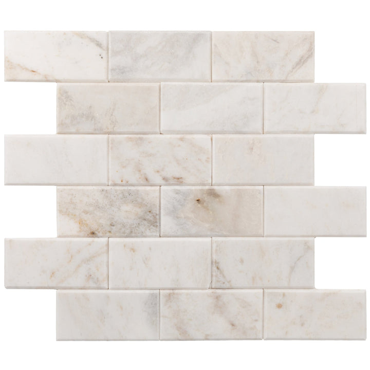 Daltile SimplyStick Mosaix Daphne White 12-in x 12-in Polished Natural stone Marble/limestone Marble look Peel and stick Mosaic Wall Tile product image