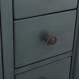 Strousse 37 in. W x 22 in. D Vanity in Distressed Blue Fog with Engineered Stone Top in Ice Diamond with White Sink - Super Arbor